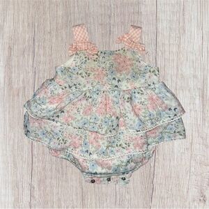 Floral Ruffled Baby Romper